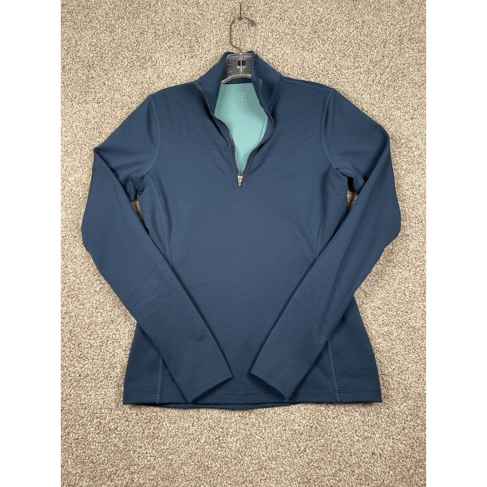Title Nine 1/4 Zip Pullover Run Top Stretch Activewear Laser Perforations Sz XS
